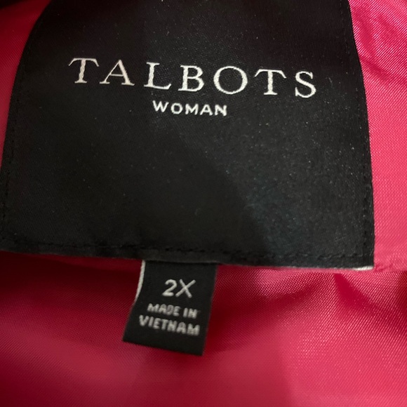 NWOT Talbots Womens Pink Down Insulated Full Zip Puffer Vest Jacket Size 2X - Picture 7 of 8